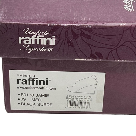 Umberto Raffini women's Jamie black suede wedge booties size 39/8-8.5 - Picture 12 of 14